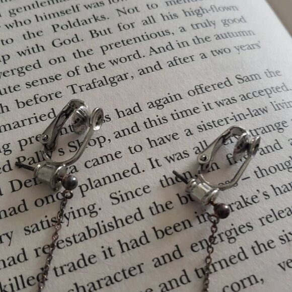 Vintage Long Dangle Ball Earrings - Picture 4 of 5